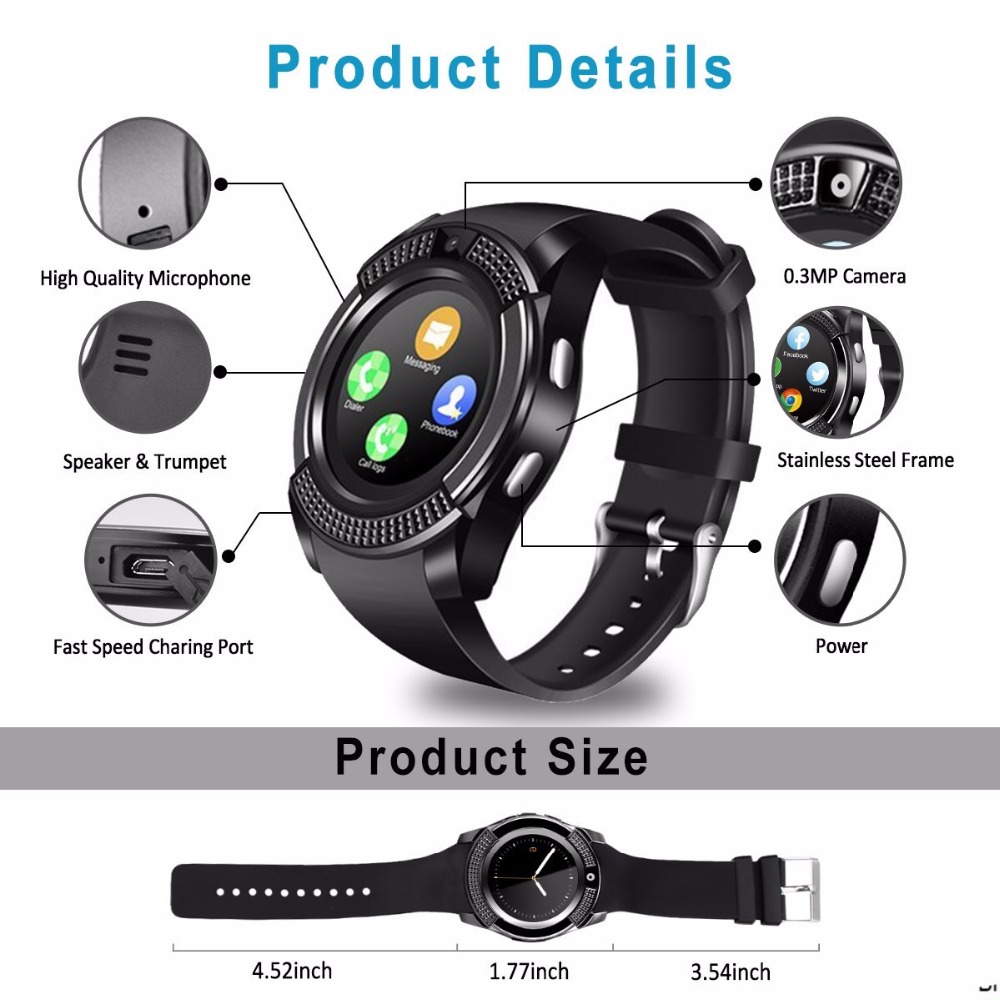 SmartWatch V8 SIM+SD+BLUETOOTH - Imagen 3