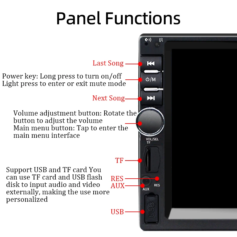 auto radio 2 din camara trasera funciones
