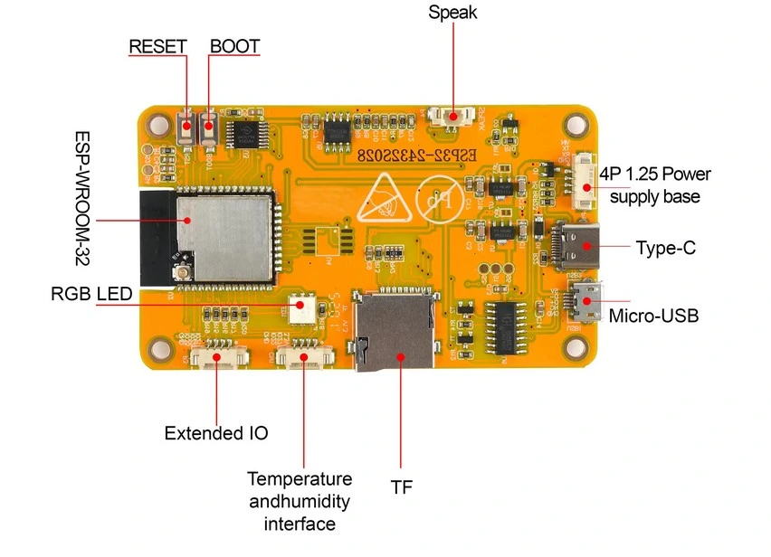 Módulo ESP32 de 2,8 pulgadas pantalla placa