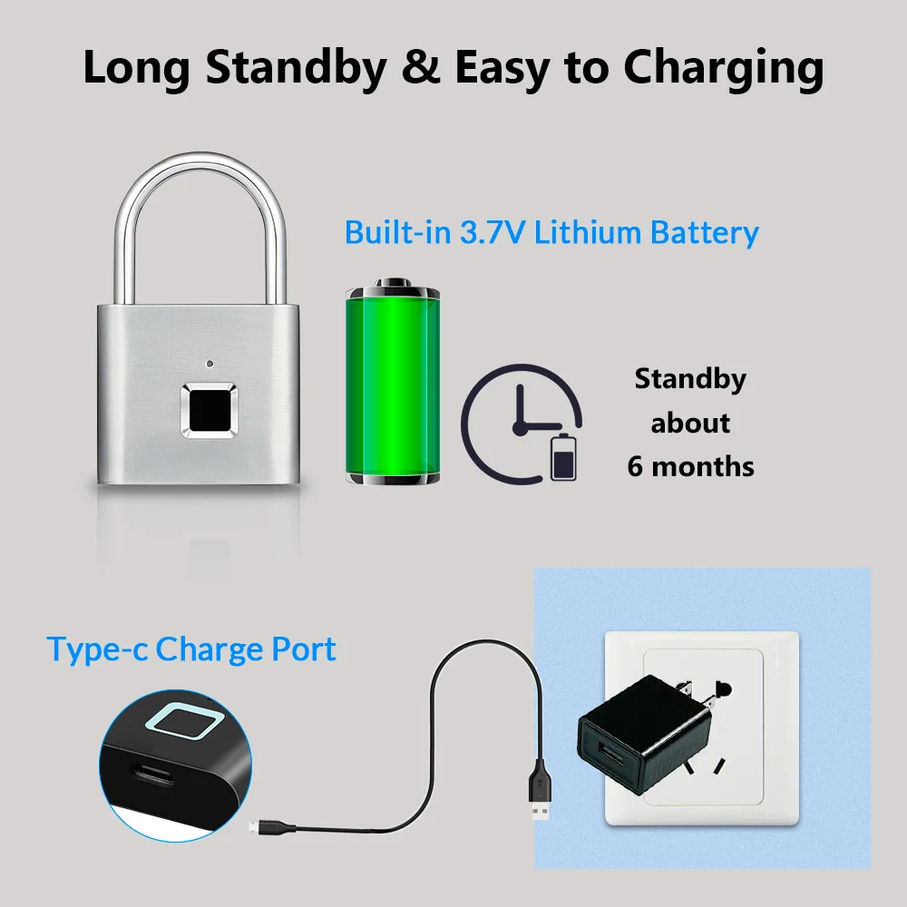 Candado con huella bateria