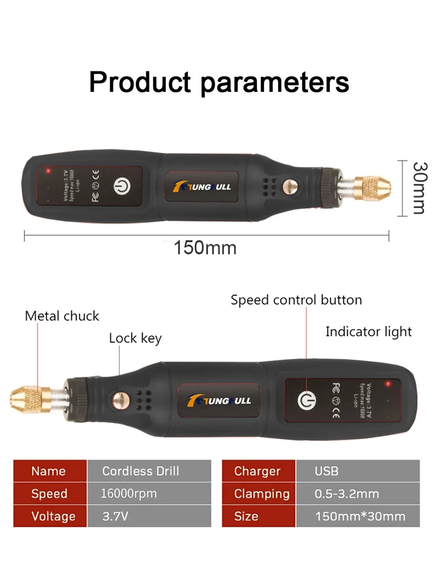 Mini Taladro Electrico Medidas