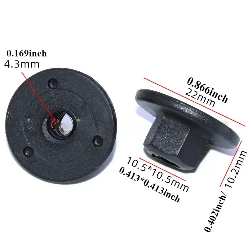 Tuerca autoroscante de plastico medidas